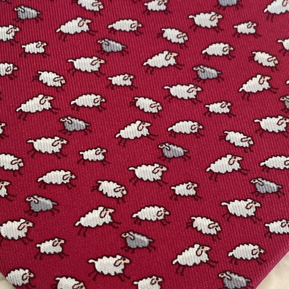 Hermes 100% Silk Tie “Sheep” - Picture 2 of 9